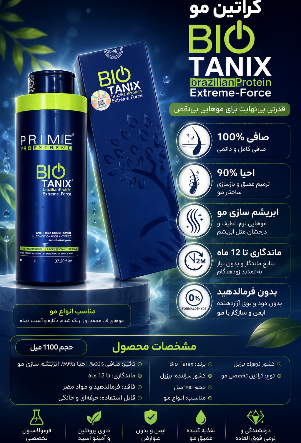 کراتین مو بیوتانیکس 1100 میل
